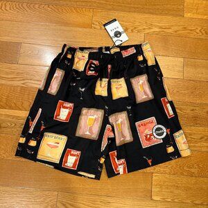 Cove Men’s Swim Trunks Martini Drinks AOP Drawstring Shorts NWT